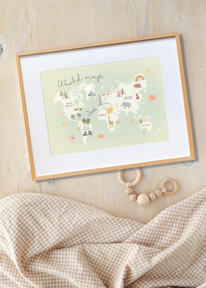 Green World Map with Animals - Image 3