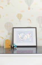 Blue World Map with Animals - Image 4