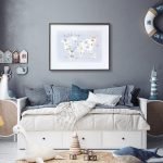 Blue World Map with Animals - Image 2