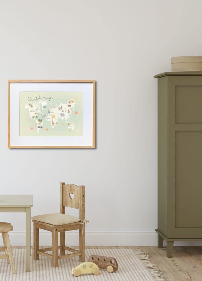 Green World Map with Animals - Image 2