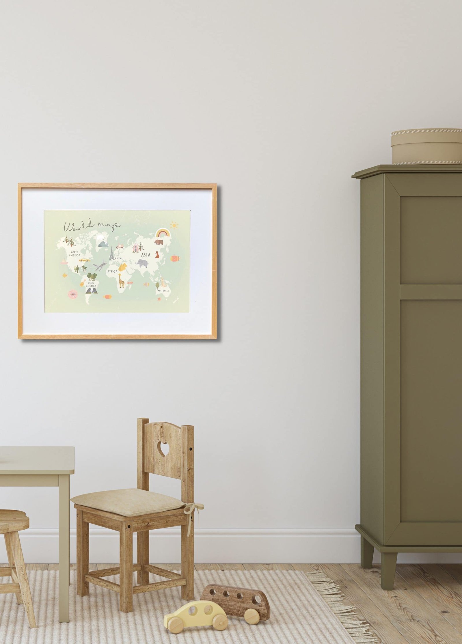 A7318DE0-A401-4E57-9BED-6C89AB00083B Green World Map with Animals - Image 2