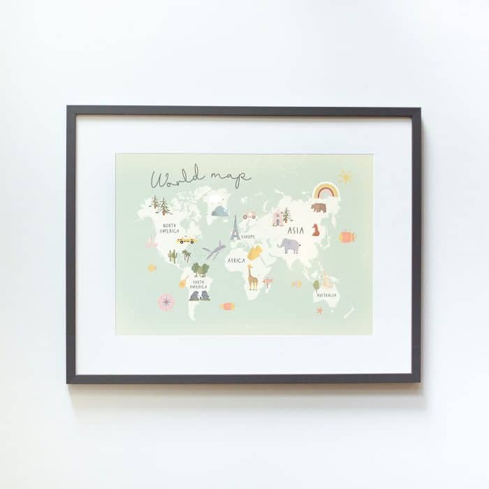 Green World Map with Animals - Image 4