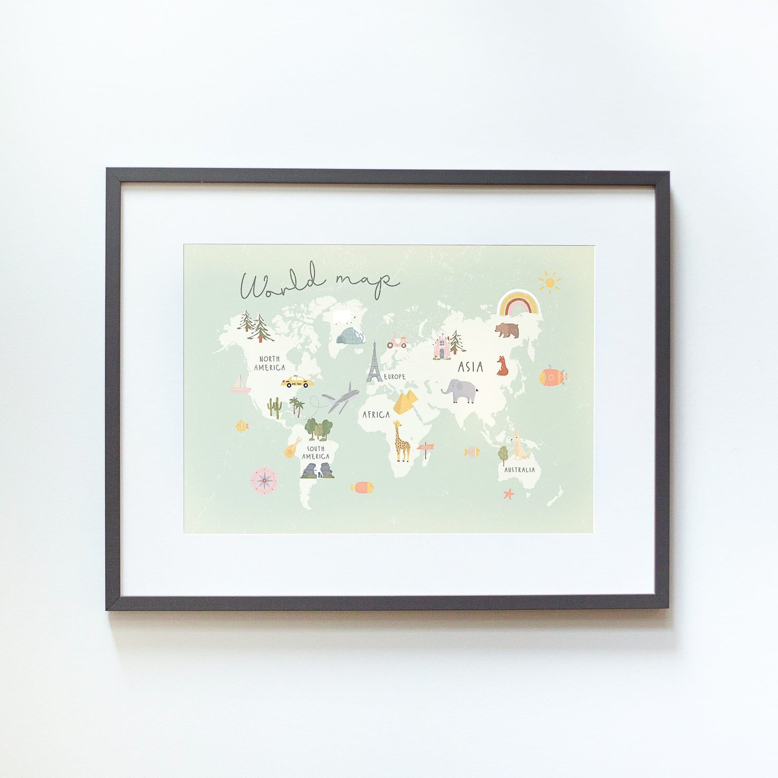 GT38 Green World Map with Animals - Image 4