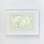 Green World Map with Animals - Image 5