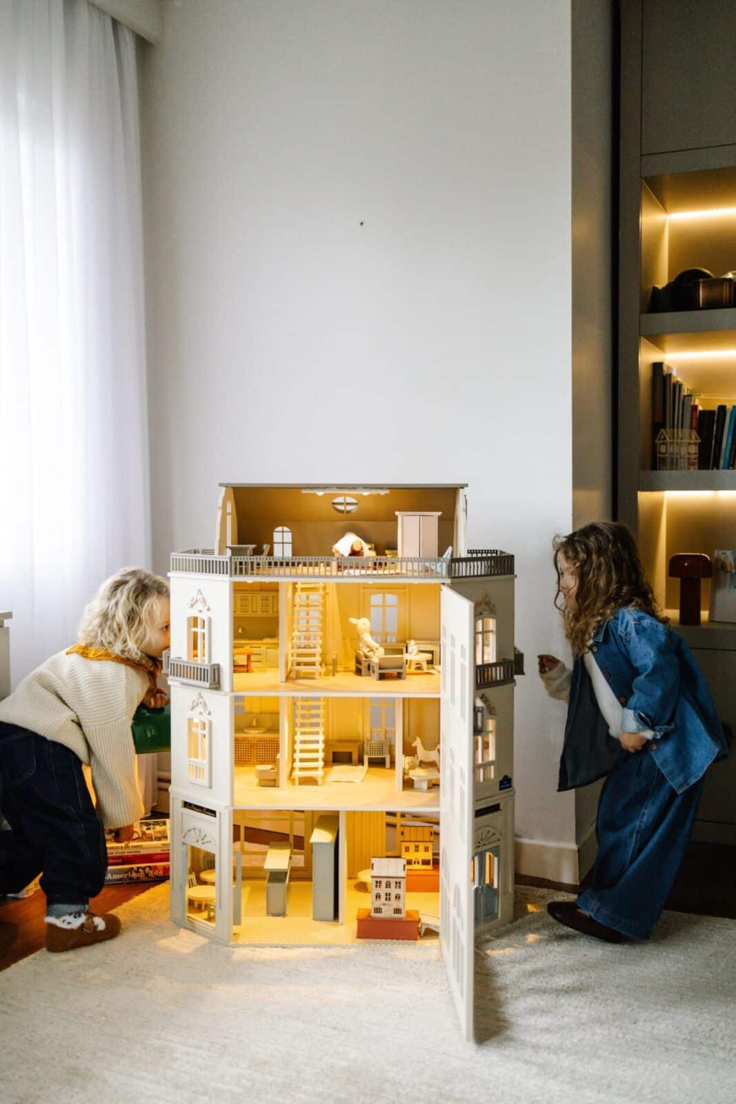 Paris Dollhouse – Four-Story Handcrafted Miniature handcrafted four-story Paris Dollhouse featuring French architectural details