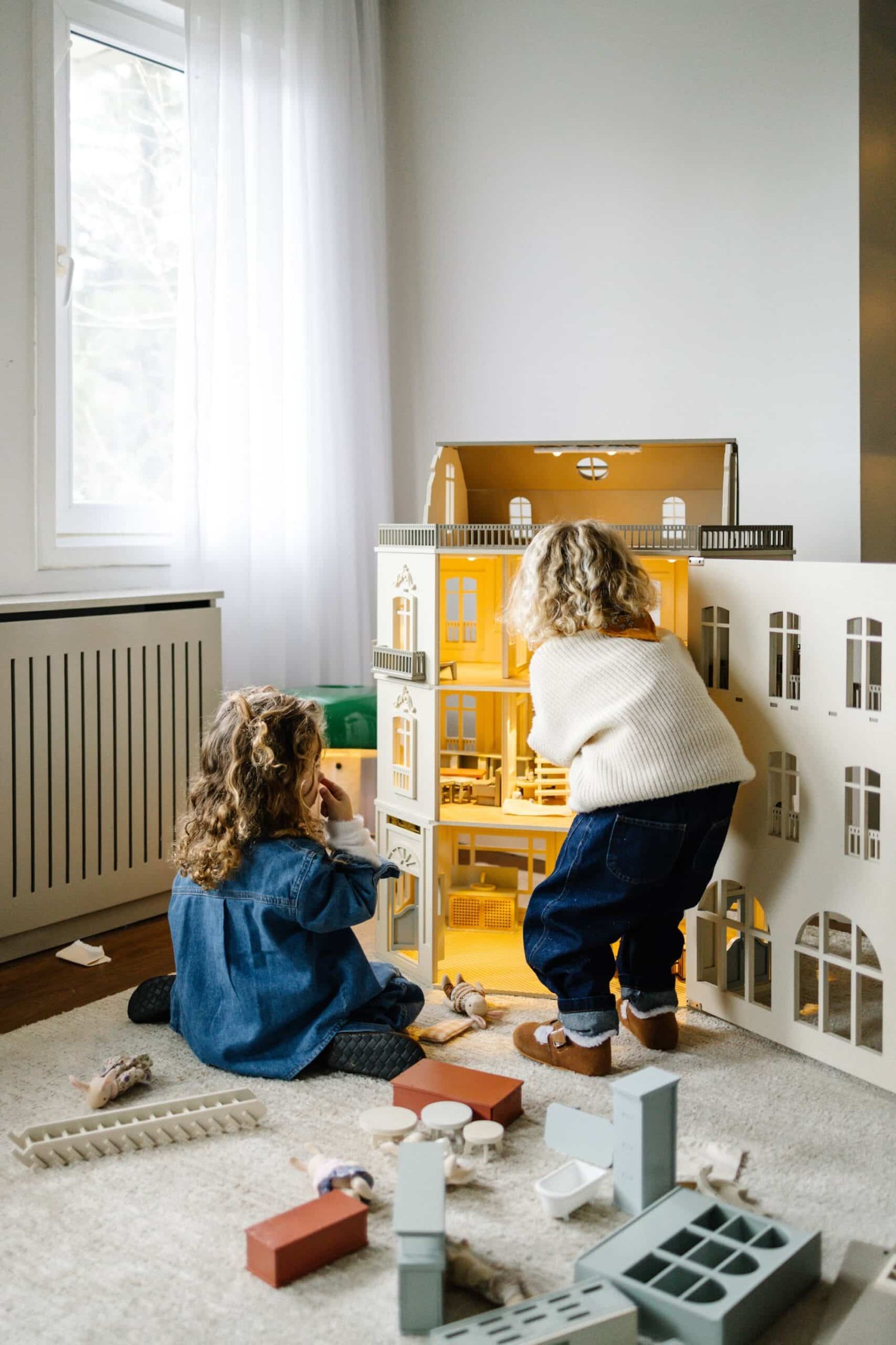 Paris Dollhouse – Four-Story Handcrafted Miniature handcrafted four-story Paris Dollhouse featuring French architectural details