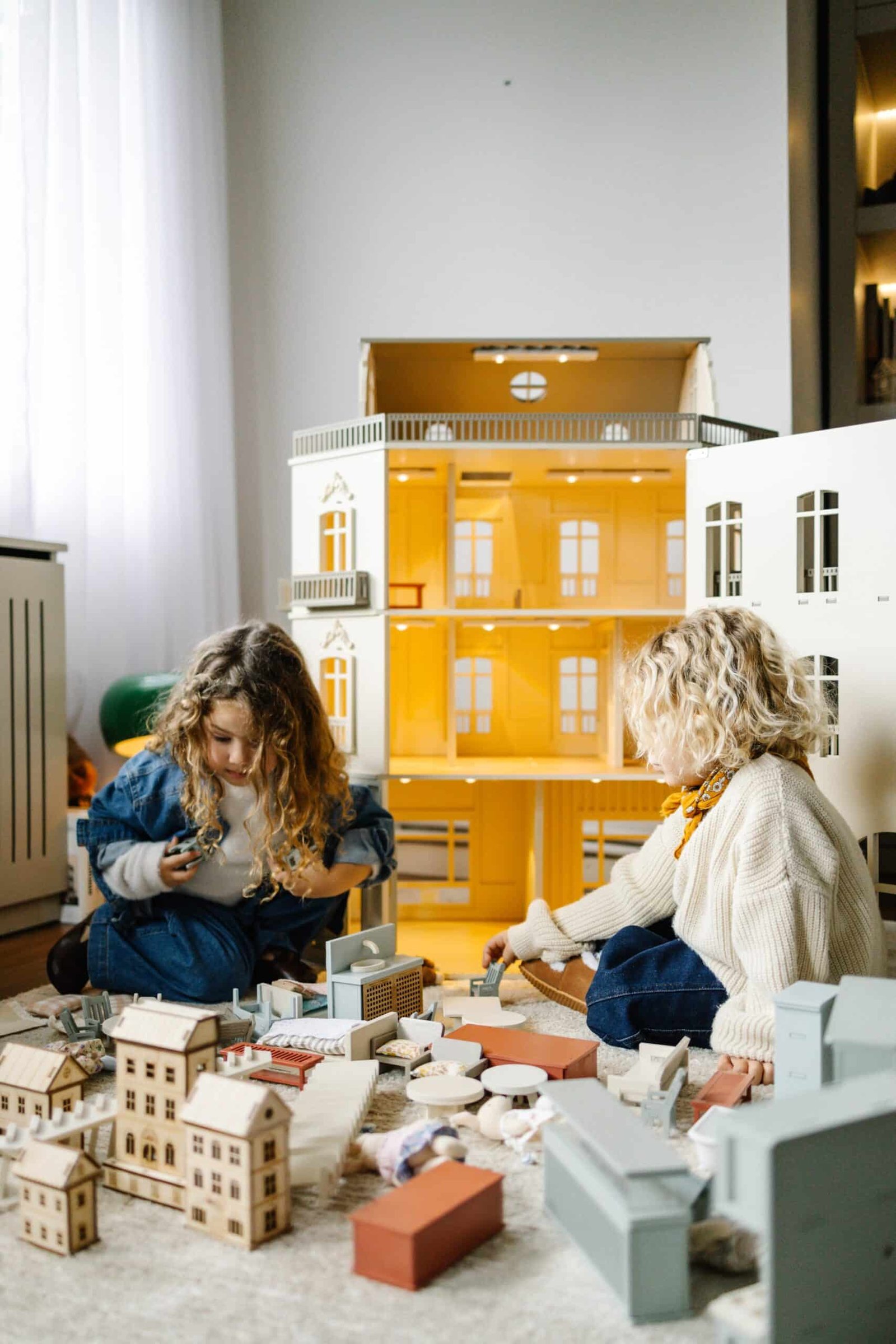 Paris Dollhouse – Four-Story Handcrafted Miniature handcrafted four-story Paris Dollhouse featuring French architectural details