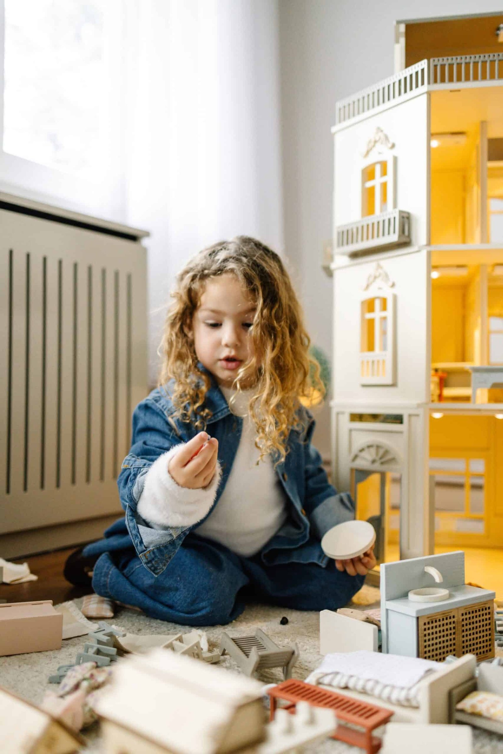 Paris Dollhouse – Four-Story Handcrafted Miniature handcrafted four-story Paris Dollhouse featuring French architectural details