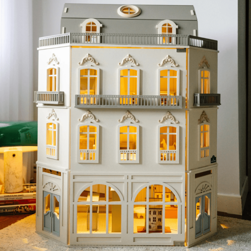Little Forest Animals 4 Handcrafted Paris dollhouse with classic French architecture"